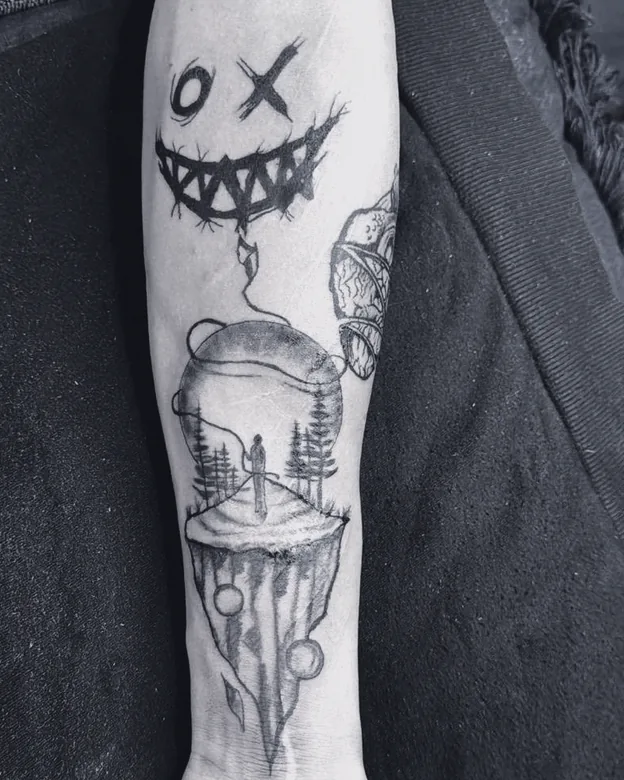 Fine line tattoo by Sami Sami at S.Ink — hourglass, forearm